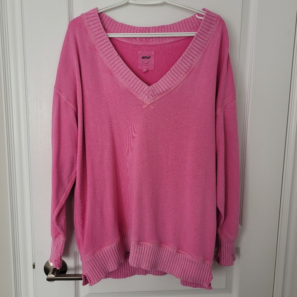 Aerie Oversized V-Neck Sweater - XS - Picture 1 of 4